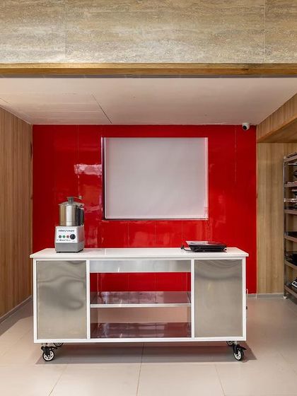 The demonstration and specialty equipment area in our Delhi kitchen, designed for advanced techniques.