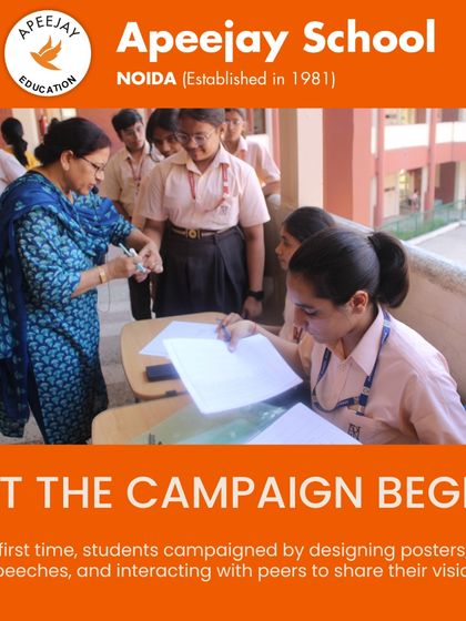 For the first time, our Middle Wing students campaigned for the Prefectorial Board by designing posters, writing speeches, and interacting with peers. This initiative helped them develop communication skills and share their vision for the school.