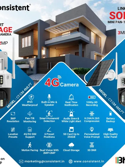 We offer advanced security for remote locations with our Smart Linkage and Solar Pan-Tilt cameras. These 4G SIM-enabled cameras provide dual-lens coverage, run on battery backup with a high-quality solar panel, and are IP65 weatherproof, making them perfect for farms, construction sites, or areas without power.