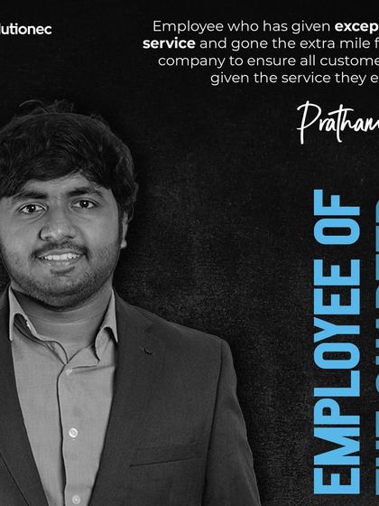 We congratulate Prathamesh on being named "Employee of the Quarter." His commitment to exceptional service is a testament to the high standards we uphold.