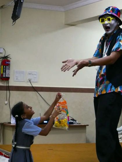 We were thrilled to have the 'Silent Storyteller' visit our East Meets West Library. He uses mime and expression to tell stories without words, a magical experience for our children with hearing impairments.