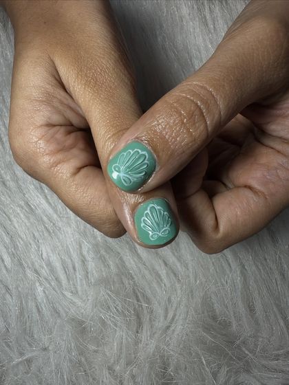 A close-up of these cute seashell designs, perfect for a beach vacation.