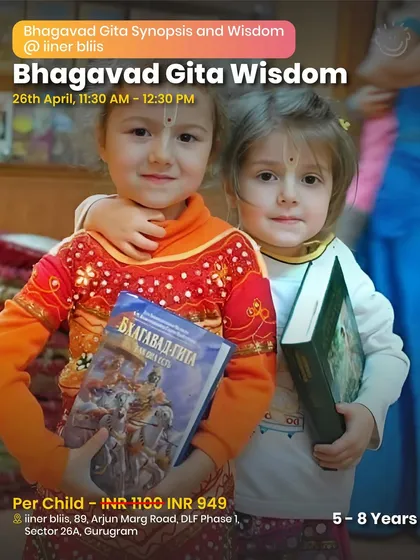 A Bhagavad Gita Wisdom session for kids aged 5-8, offering a unique opportunity for spiritual and cultural learning.