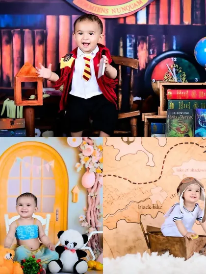 A collage showing Harry Potter, mermaid, and traveler themes.