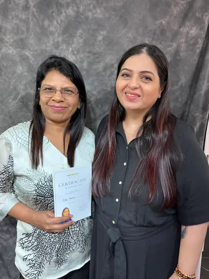 A happy moment captured with a seminar participant. My goal is to create a supportive and encouraging learning space.