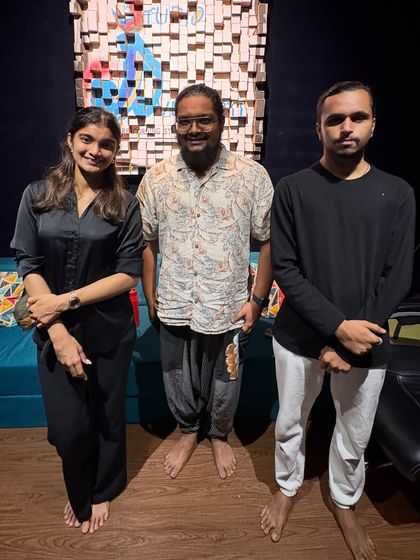 A group photo with the amazing team after a recording session at Avdhooti Studio. I'm so grateful for opportunities to work with and learn from such talented people in the industry.