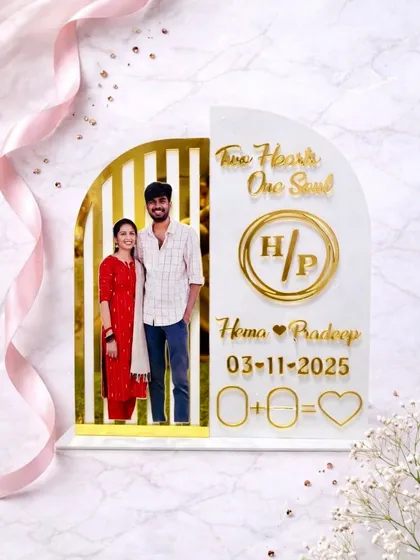 A truly unique way to celebrate becoming one. This acrylic wedding keepsake features the couple's names and wedding date, with a special spot for them to add their own fingerprints, creating a piece of art that is uniquely theirs.