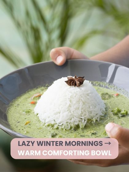 For lazy winter mornings, nothing beats a warm and comforting bowl of my Thai green curry.