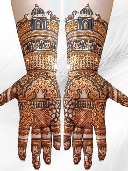 The majestic peacock and dome design on a clean white background.