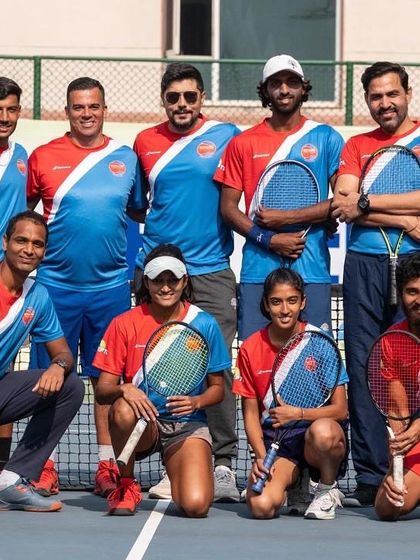 Our players and coaches representing the Challengers team at the Pro Tennis League. Team events like these build camaraderie and competitive spirit.