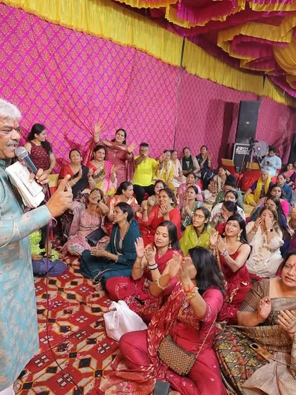 A special moment from our Kirtan, where everyone is immersed in the devotional songs and positive energy.