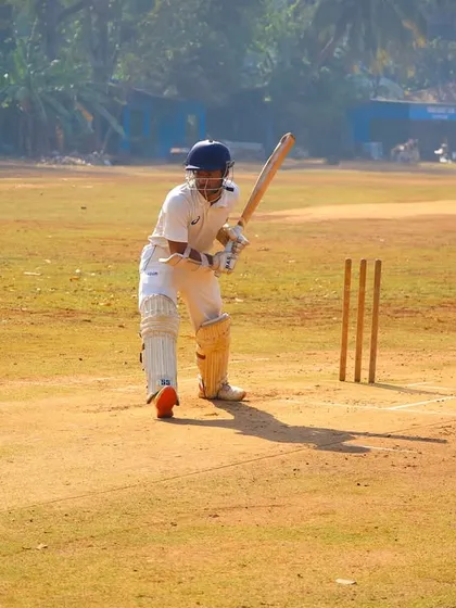 A batsman ready to face the next ball. Our practice games replicate the intensity of a real tournament match.