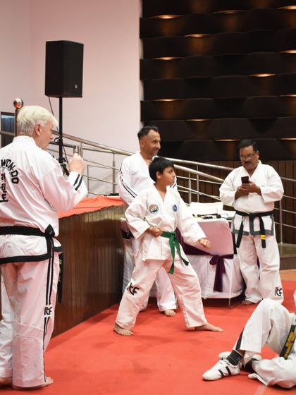 Students demonstrate their skills during the ITF President's Seminar, a rare opportunity to learn from the very top.