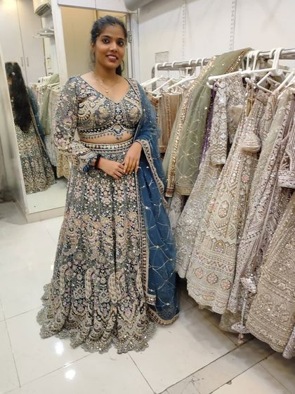 Our client looks confident and ready for her event in this stunning rental lehenga.