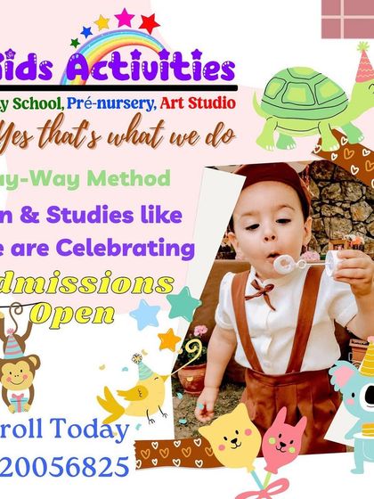 This image perfectly illustrates our play-way method, where fun and studies feel like a celebration. A child is seen enjoying blowing bubbles, an activity that is not only fun but also helps with oral motor skills and focus.