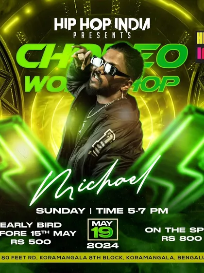 A workshop announcement for one of Hyderabad's finest choreographers. We bring in trending artists to teach fun and popular routines, keeping our community connected to the latest styles.