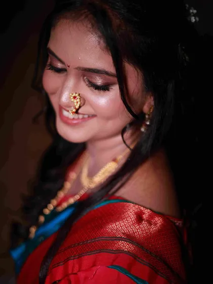 The start of a bridal journey with this stunning engagement look. A flawless, skin-like base and soft glam makeup made her glow with confidence.