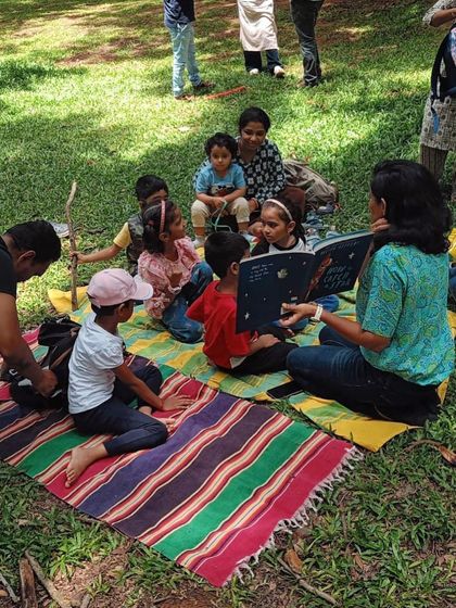 A series of photos from our 'Hope and Contentment' session with the book 'How to Catch a Star'. The natural light and engaged audience make for beautiful shots.
