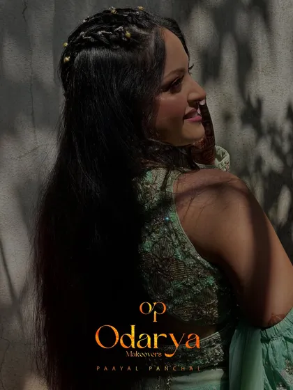 A candid side profile of the bride, basking in the sun. The makeup for this outdoor Haldi event was kept fresh and glowing to look natural in the daylight.