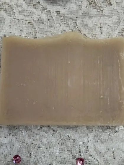 A close-up of the Hoppiness beer soap. It has a unique, creamy lather and a subtle, earthy scent from Cedarwood and Fir Needle oils.