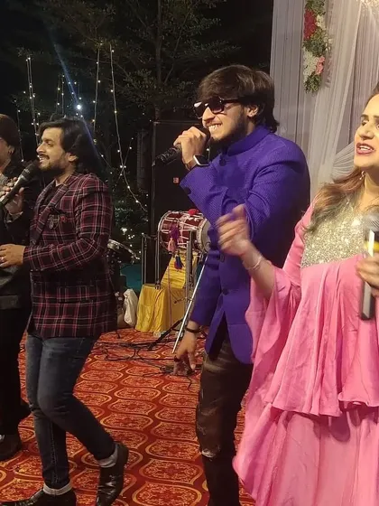 My talented singers and I, in our element, performing live at a Sangeet in Roha, Maharashtra. We love to get off the stage and interact with the crowd.