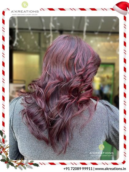 This fiery red color commands attention. It's a powerful and confident look, styled with voluminous waves to showcase its richness and shine.