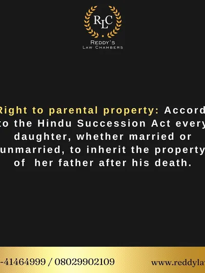 A duplicate of the previous image, reiterating a daughter's inheritance rights, a crucial aspect of women's property rights in India.