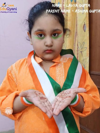 Lavya Gupta beautifully displays her love for the country with henna on her hands during our Independence Day themed competition.