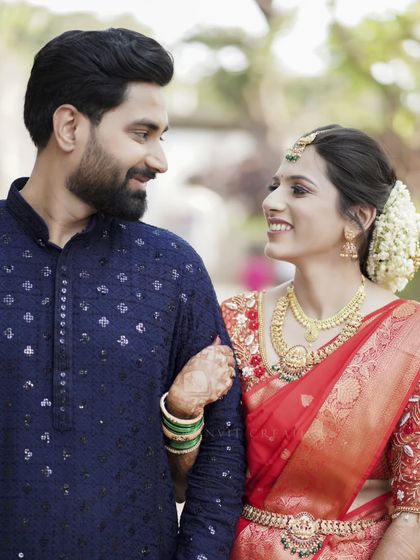 A beautiful portrait capturing the loving gaze between the newly engaged couple.