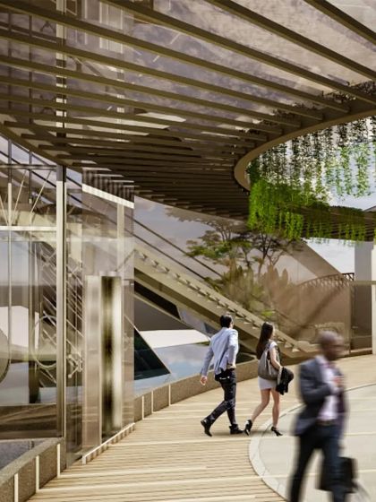 Upon entering the upper level of the airport, a calming water feature welcomes you. The design aims to evoke the tranquility of being on a boat, reflecting the cultural practices of Kerala.
