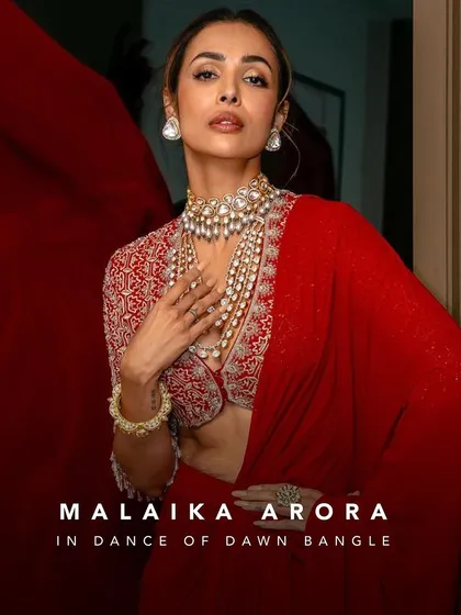 The radiant Malaika Arora embodies timeless elegance in the Dance Of Dawn Bangle. It is a joy to see my styling on women who inspire, showcasing how consciously crafted jewelry can make a powerful statement for any grand occasion.