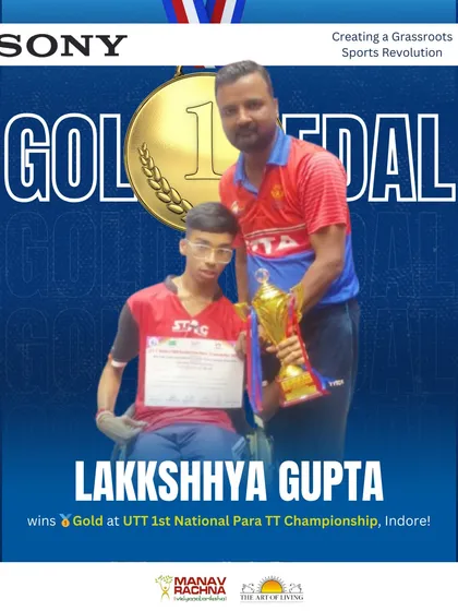 Golden glory for our para table tennis champion, Lakkshhya Gupta. His victory at the UTT 1st National Para TT Championship is a win for every dreamer who dares to rise above challenges.