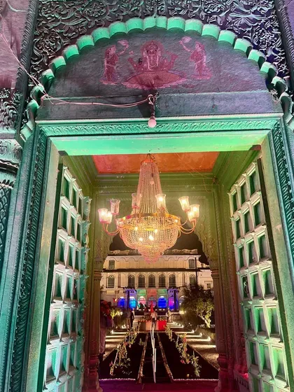 Another view of the magnificent heritage venue for my concert in Benares. The architecture and ambiance create a perfect backdrop for an evening of classical music.