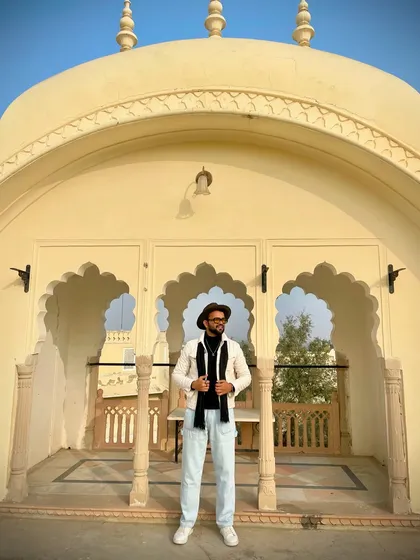A moment of reflection at the beautiful Alsisar Mahal. I love what I do, and getting to do it in such stunning locations is a bonus.