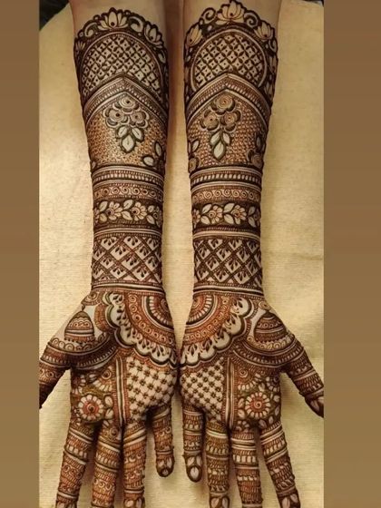 A full-coverage design that heavily features geometric patterns. The combination of different check styles and floral bands creates a rich and textured look that is both bold and elegant.