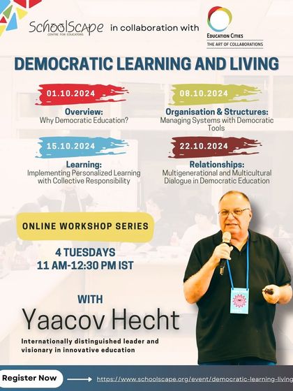 A poster announcing our upcoming courses, including the Montessori Elementary Course, the Democratic Learning workshop series, and the Montessori Sports Fundamentals Course.