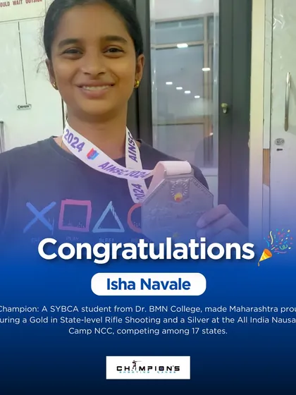Proud of my champion, Isha Navale, who secured a Gold in State-level Rifle Shooting and a Silver at the All India Nausainik Camp NCC, competing against 17 states.
