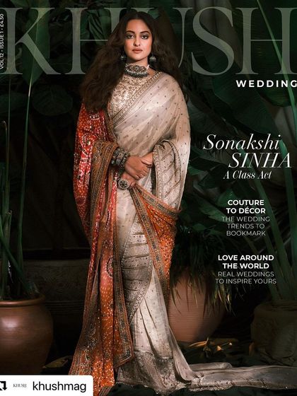 The final cover of Khush Magazine, featuring Sonakshi Sinha on the set we designed and executed.