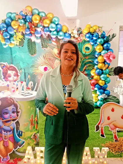 This Krishna-themed naming ceremony and birthday party was a beautiful event to host. I am experienced in hosting various traditional ceremonies for children with cultural sensitivity and fun.
