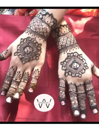 A modern design for a wedding guest, featuring elephant mandalas.