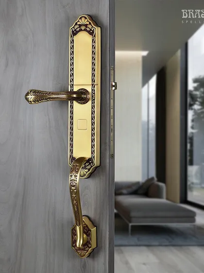 The Royal Gold finish on our smart lock offers a deep, lustrous tone that exudes opulence. Paired with a modern interior, it creates a striking contrast, showcasing how our classically designed hardware can elevate contemporary spaces.