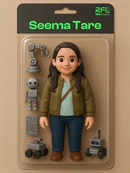 Introducing the action figure for Seema Tare, one of our dedicated mentors who helps turn our students' curiosity into real, tangible skills.