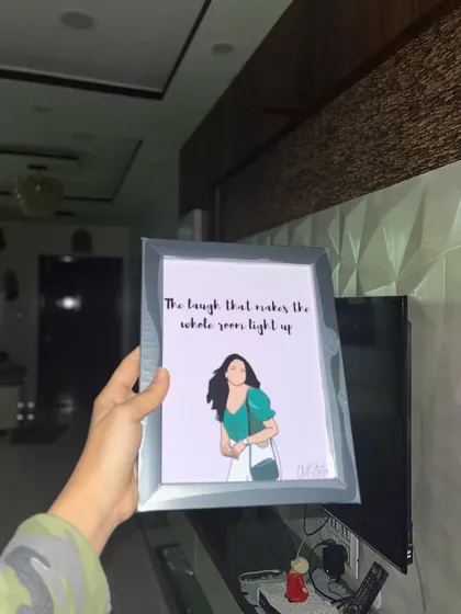 Here is the same solo illustration displayed in a home setting. It's a great example of how you can gift something that is both personal and a beautiful piece of home decor.