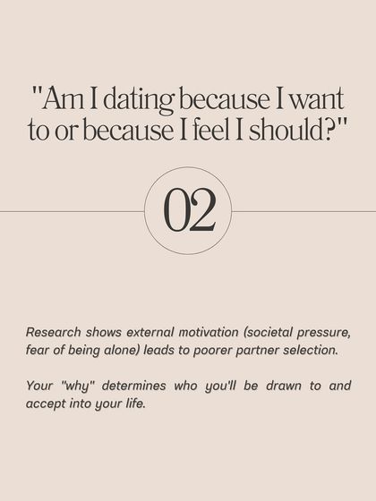**Ask yourself these five questions before you start dating again.** What did I learn from my last relationship? Am I dating because I want to or because I feel I should? Have I processed my emotional baggage? What are my non-negotiables versus my preferences? Am I comfortable being authentic on dates? The answers will determine your readiness.