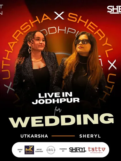A poster for my duo performance with singer Utkarsha in Jodhpur. This combination is ideal for wedding events where you want the feel of a live concert with the endless playlist of a DJ.