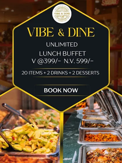 My unlimited lunch buffet is a crowd favorite for a reason. You get over 20 different dishes, including starters, main courses like biryani and noodles, plus drinks and desserts, all starting at a great price.