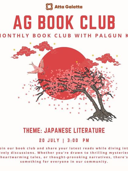 Poster for the AG Book Club with a special theme on Japanese Literature.