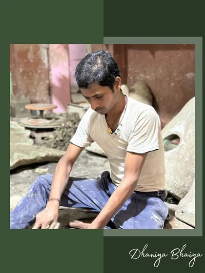 Dhaniya Bhaiya is captured here, deeply focused on his craft. Each artisan in our community brings a unique touch and story of passion to their work, and we are honored to celebrate their incredible talent.