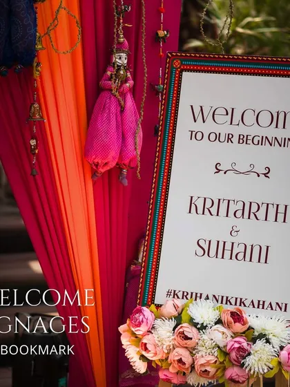 A collection of our favorite welcome signages, from traditional and floral to modern and mirrored, each one setting the perfect first impression.