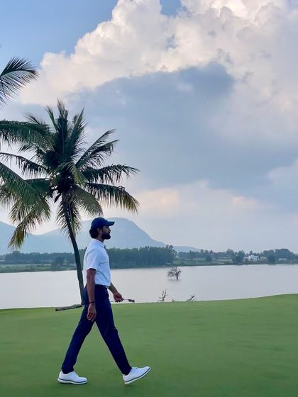 A focused walk along the water's edge at Prestige Golfshire. Handling hazards mentally and strategically is a skill we develop together during our on course sessions.